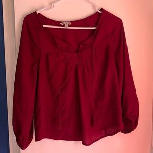 maroon blouse